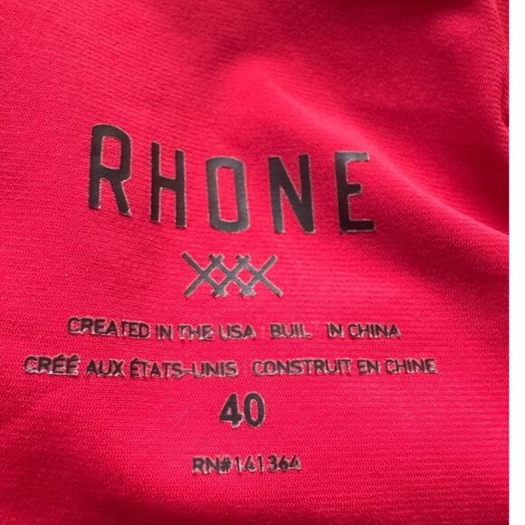 Rhone Resort Shorts Unlined Stretchy Chino Style Pockets In Red Size 40 - Picture 11 of 13